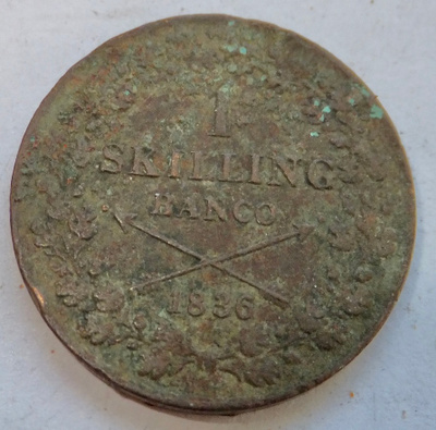 Ruotsi 1 skilling Banco 1836