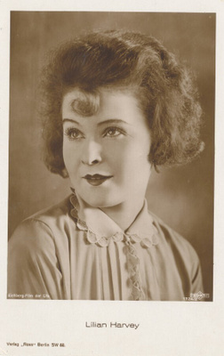 Filmitähti LILIAN HARVEY - vanha kortti