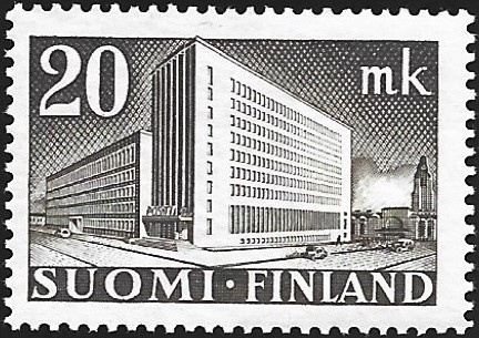 1945 M-30 Postit 20 mk ruskeanharmaa ** Lape 302 c VSP Lm6