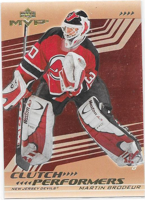 2003-04 UD MVP Clutch Performers #CP3 Martin Brodeur NJD MV