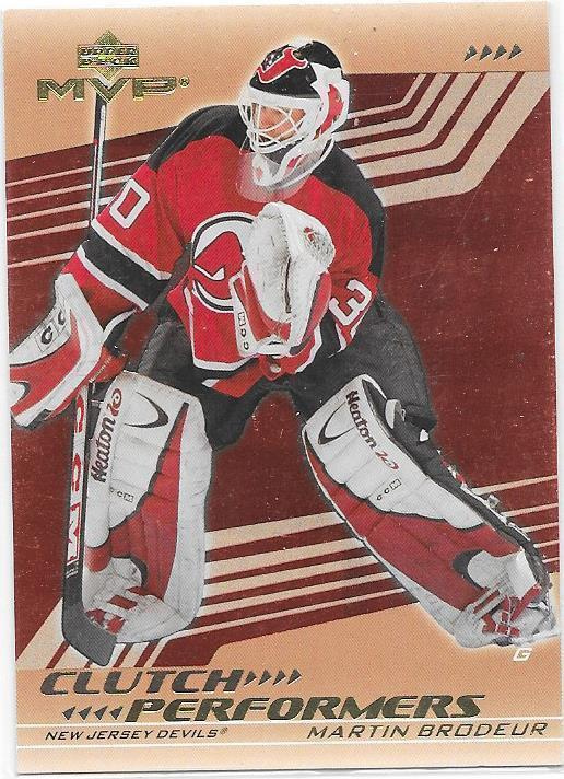 2003-04 UD MVP Clutch Performers #CP3 Martin Brodeur NJD MV