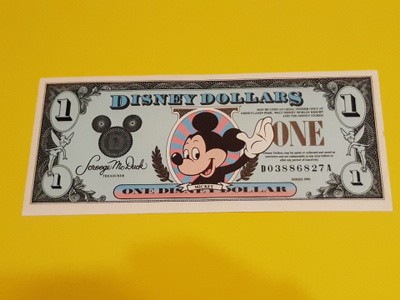 Disney dollari series 1990 Mikki Hiiri 1$ + kuori