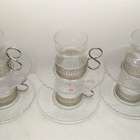 Timo Sarpaneva Tsaikka lasit 6 kpl aluslautasilla, Iittala - pikkukuva 2