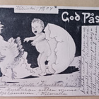 Lapsi kuoriutuu itkien munasta, kana ihmettelee, p. 1904 - pikkukuva 1