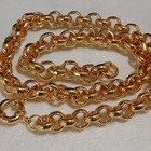 56cm- 21k kullattu Kanadalainen papu kaulaketju Gold plated - pikkukuva 1