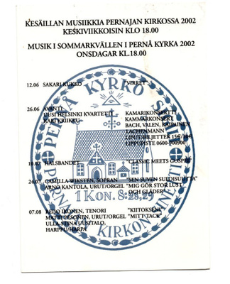 Pernaja: Kesäillan musiikkia kirkossa 2002