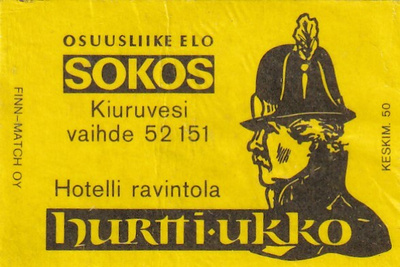 Kiuruvesi, ELO,Hotelli ravintola. hurtti-ukko. SOKOS , s77