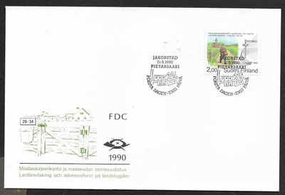 Maalaiskirjeenkanto Suomessa 100v 1990 FDC (LAPE 1110)