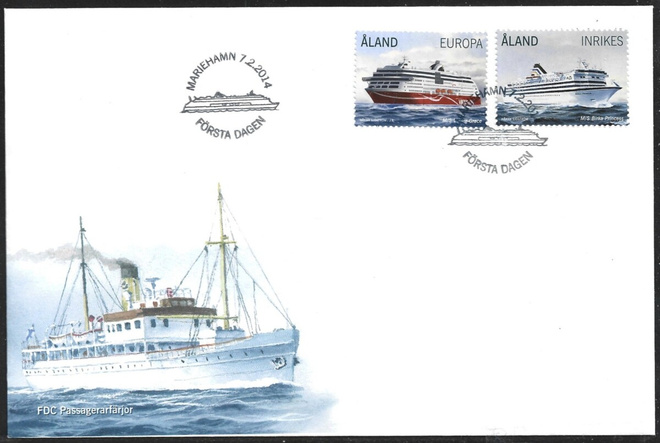 FDC Åland 2014  Matkustajalauttoja  LaPe ÅL 378-379
