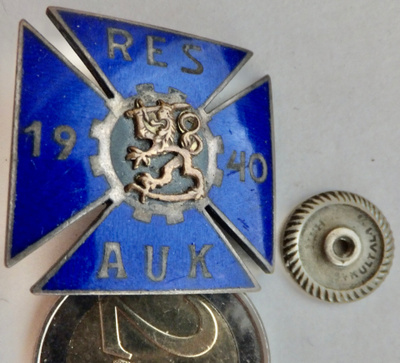 VANHA Ruuvimerkki Kurssiristi Res AUK 1940 Hopeaa
