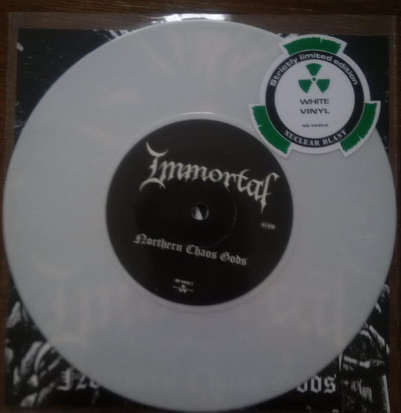 Immortal – Northern Chaos Gods 7” SINGLE WHITE + FLAG