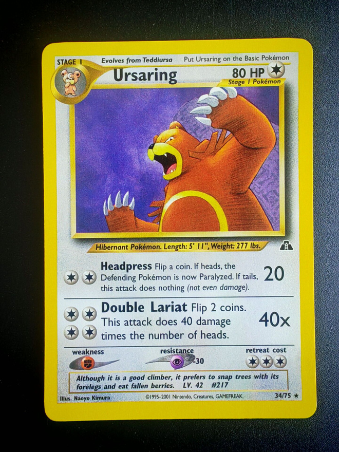 Pokemon kortti Ursaring Neo Discovery rare