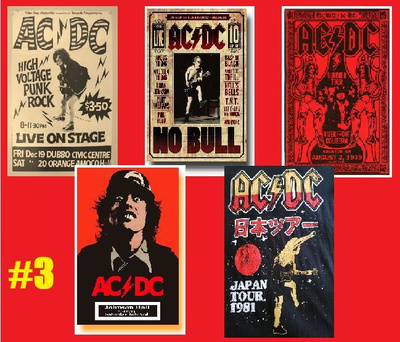 AC/DC --- julistesetti 5kpl --- 21cm x 30cm #3 --- ACDC