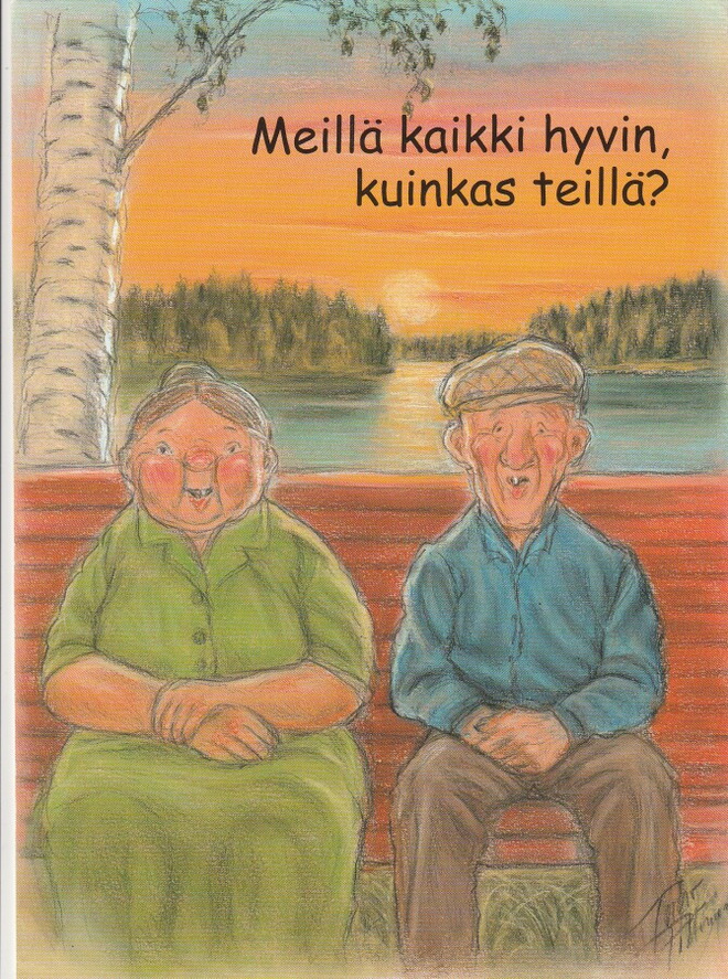 TERHO PELTONIEMI - ISÄNTÄ JA EMÄNTÄ ISTUVAT PENKILLÄ