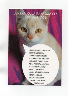 °°KISSA & LUPAUKSET...°° -KORTTI / (Kiiltäväpintainen)