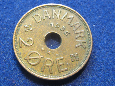 2 öre 1936. Tanska-Denmark