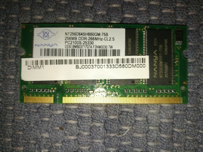 Nanya 1x256 DDR-266MHz RAM PC2 100S-25330