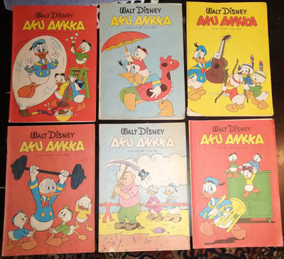 6 x Aku Ankka 1967 hyvä kunto