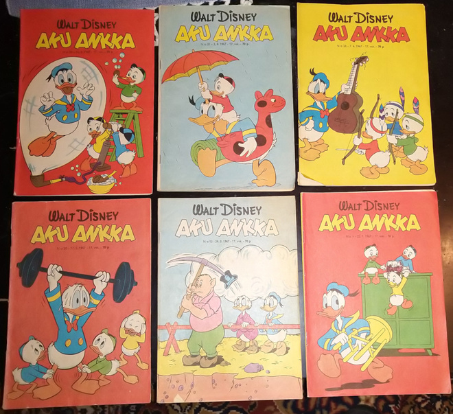 6 x Aku Ankka 1967 hyvä kunto