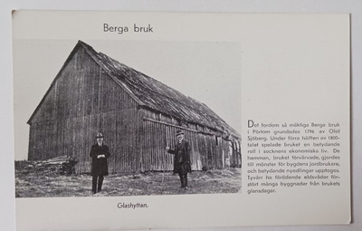 Portöm,Berga bruk - Glashyttan, kaksi herrahenkilöä, p. 1984