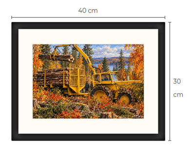 Uusi BM Volvo metsäkone traktori art print 30 cm x 40 cm