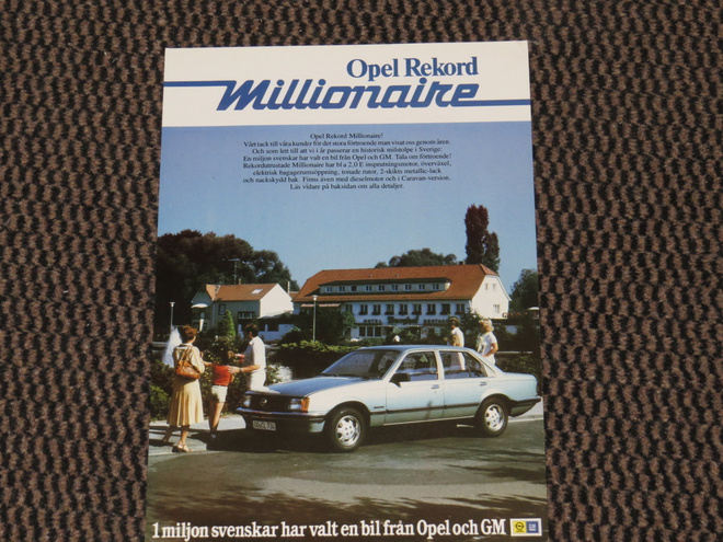 1982 Opel Rekord Millionaire esite - KUIN UUSI
