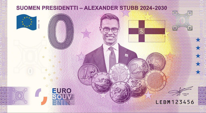 *NOLLA-EURO*2025*SUOMEN 13. PRESIDENTTI*ALEXANDER STUBB*