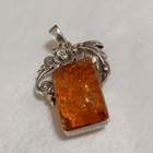ISO Meripihka Hopea riipus 925 Baltic Amber - pikkukuva 1