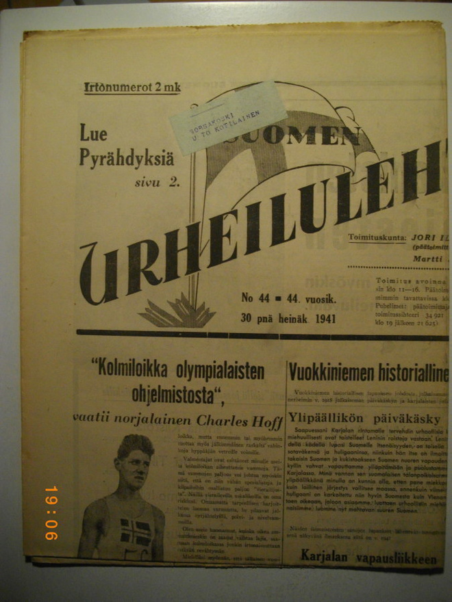 Suomen Urheilulehti Nro 44/1941 (15.3)