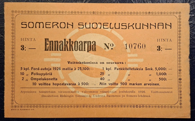 Somero Suojeluskunnan Arpa.1926
