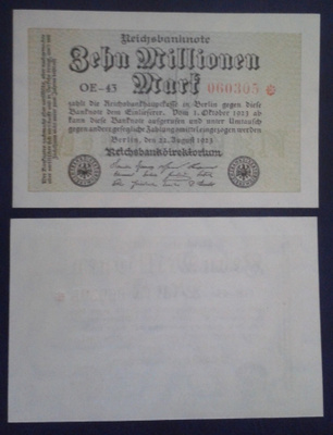 GERMANY 10 000 000 MARK 1923 UNC TÄHDELLÄ (K15-S98)