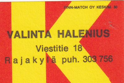 Rajakylä , Valinta Halenius   b592