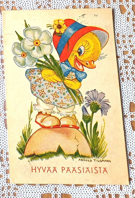 Arnold Tilgmann postitettu kortti "Tipu ja Jussi" sarjaa
