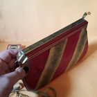 VINTAGE KÄÄRMEEN NAHKA CLUTCH. HIENO. PUNA - BEESI - pikkukuva 2