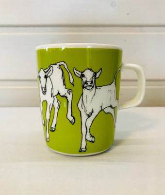 Marimekko Iltavilli lehmämuki 25cl, limenvihreä