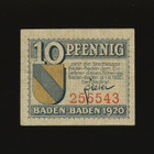 Saksa Notgeld 10 Pfennig, Baden-Baden 1920 - pikkukuva 1