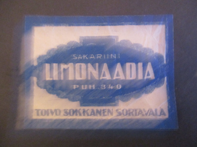 VANHA JUOMAETIKETTI - SAKARIINI LIMONAADIA SORTAVALA (AB1)
