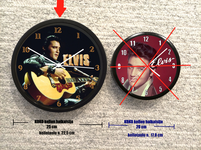 ELVIS  Seinäkello   UUSI  halkaisija 25 cm