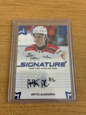 Arttu Alasiurua Ässät Kärpät rare Blueline 26-27 signature