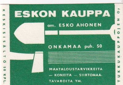 Onkamaa. Eskon Kauppa .    s67