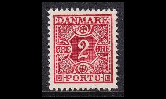 Tanska PORTO_26 ** 2 öre ruututausta (1934)