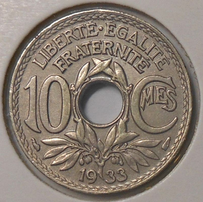France. 10 centimes 1933.