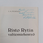 L. A. Puntila : Risto Rytin valtiomiehentyö (signeerattu,... - pikkukuva 2