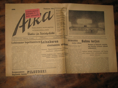 Sanomalehti Aika 9.8.1933