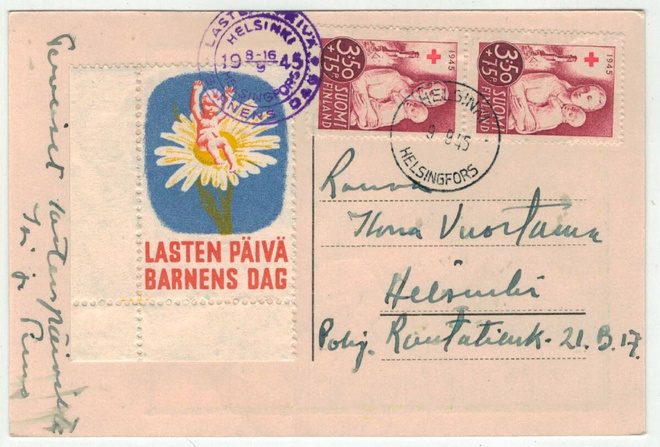 LASTEN PÄIVÄ -oheisleima 1945 kortti