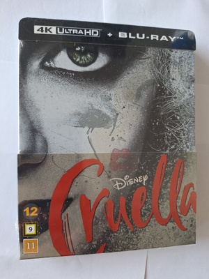 Cruella Steelbook 4k ja blu ray uusi muoveissa