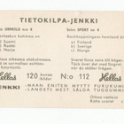 Purkkakuva TIETOKILPA-Jenkki n:o 112 Urheilu - pikkukuva 2