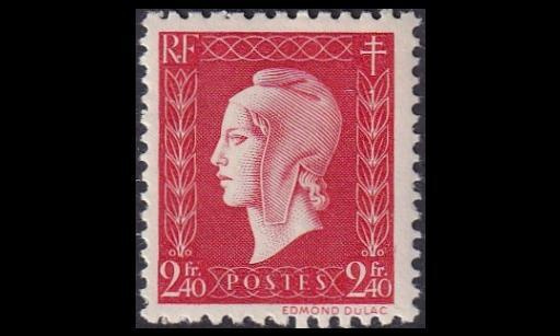 Ranska 720 ** Marianne Dulac 2.40 Fr (1945)