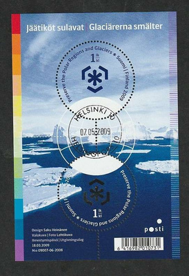 BL57 Jäätiköt sulavat leimattu blokki.