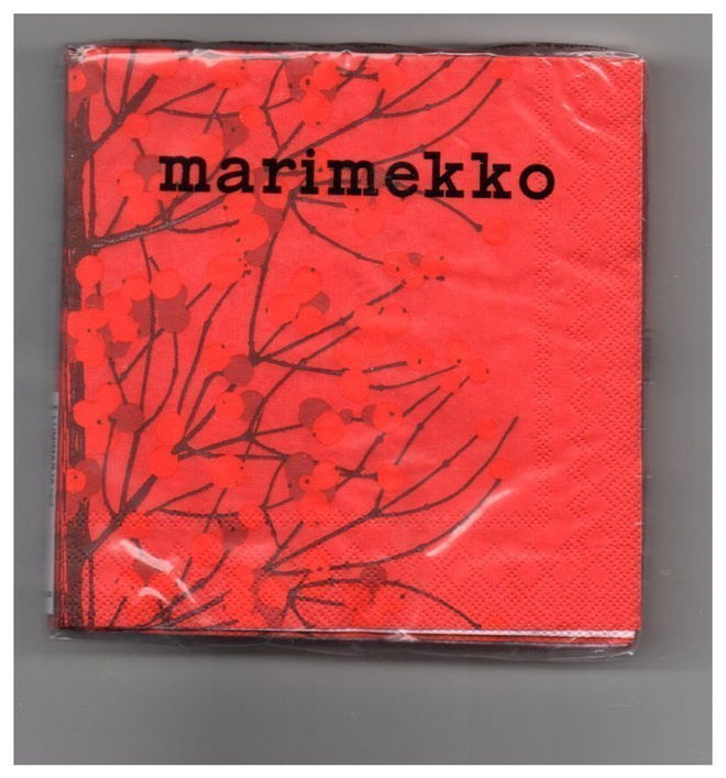 MARIMEKKO °°LUMIMARJA°°- SERVETTIPAKETTI / (RED) uusi